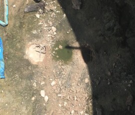 Step 1: Drill two holes for drainage.