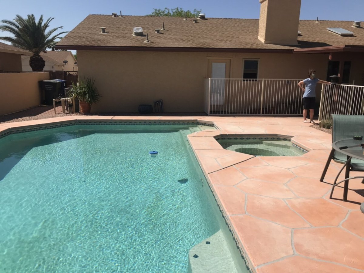 Backyard pool before removal